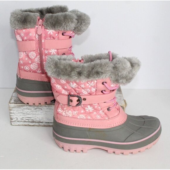 DREAM PAIRS Girls Pink Mid Calf Faux Fur Lined Winter Snow Muck Boots Youth 2 - Picture 6 of 14